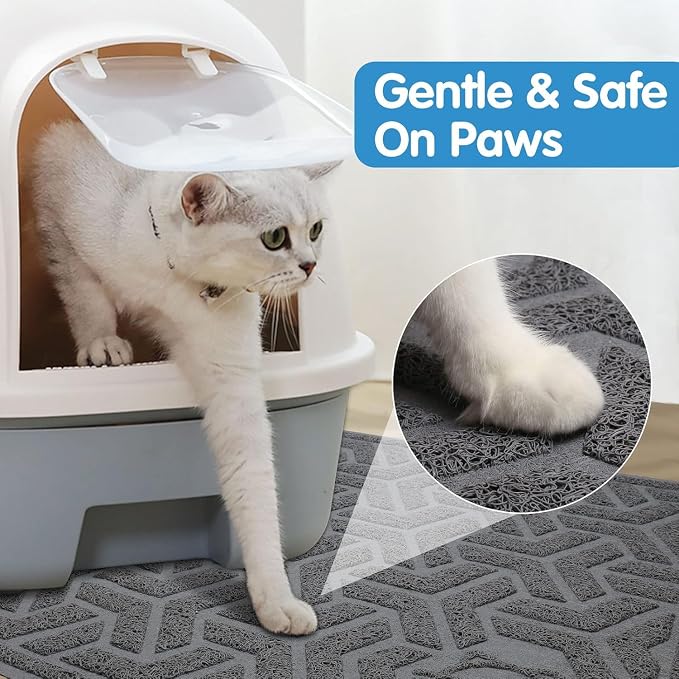 UPSKY Cat Litter Mat, Litter Trapping Mat Soft on Kitty Paws, Large Litter Box - Image 2