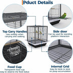 Bird Flight Cage 16 x 16 x 20 Inch, Wrought Iron Parrot Cage - Image 3
