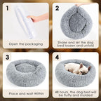 28in Large Dog Bed, Medium Size Dog and Cats, Calming Donut Bed - Image 7