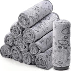 Tegeme 12 Pcs Pet Blankets Soft Fluffy Fleece Dog Cat Warm Paw Print Pattern by Tegeme