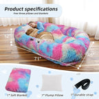 Human Dog Bed, Washable Faux Fur Pet Bed - Image 5