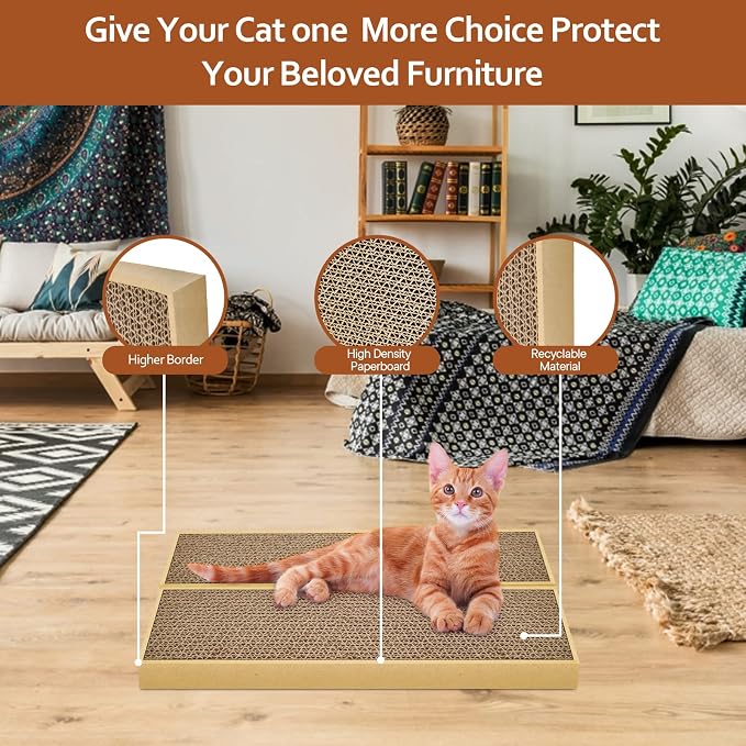 HappyFree SX Double-Sided Cat Scratch Pad: Premium Indoor Cat Scratcher - Image 4