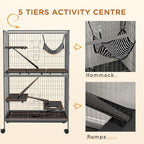 PawHut 50" 5-Tier Small Animal Cage, Ferret Cage, Large Chinchilla Cage - Image 5