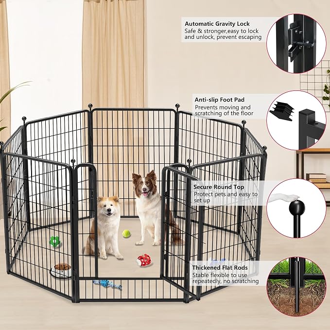 Dog Playpen 40 inch 32 Panels Indoor Outdoor Dog Pen - Image 5