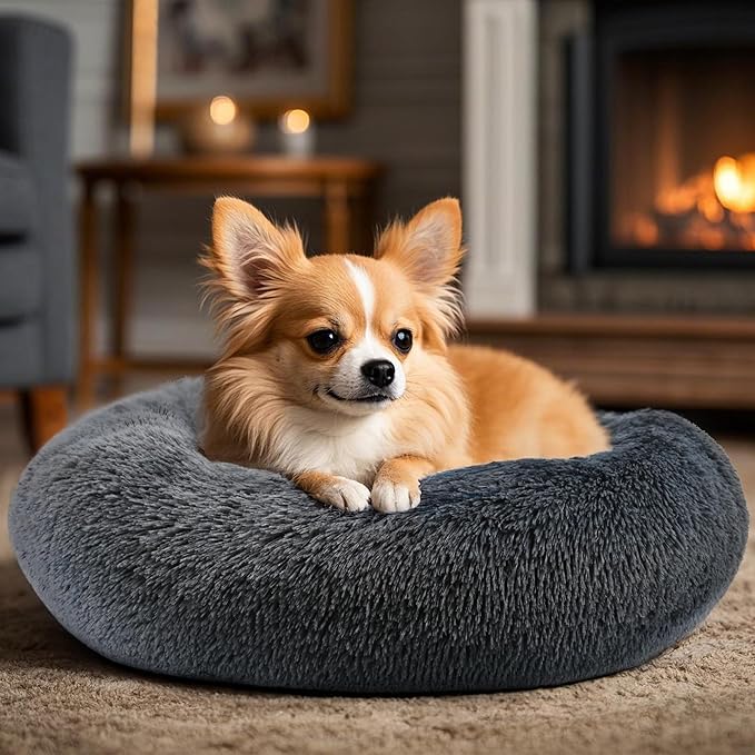 Dogs Bed for Small Dogs, Anti-Anxiety Washable Round Bed - Image 5