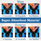 Blue Butterfly on Blooming Pet Feeding Mat– Christmas Stocking Quick Dry - Image 3