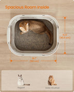 Feandrea Cat Litter Box with Lid, XL Enclosed Litter Box with Slide-Out Tray - Image 3
