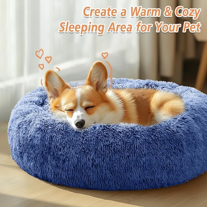 JOLLYVOGUE Calming Dog Bed Medium Size Dog, Anti-Anxiety Donut Medium Pet Bed - Image 5