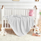 Soft Fleece Baby Blanket Ultra Cozy Grey Baby Blankets - Image 5