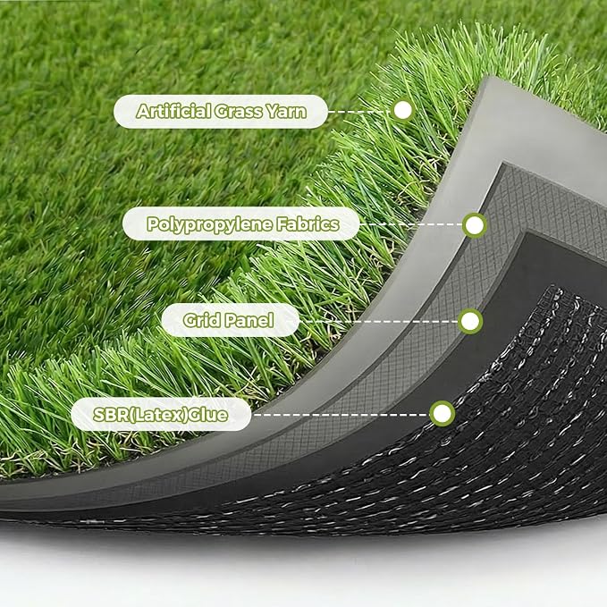 Artificial Grass Rug Indoor Outdoor, 8 x 8Inch Faux Grass Turf Sample, - Image 4