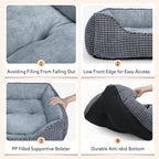 MIXJOY Dog Bed for Large Medium Small Dogs, Rectangle Washable Sleeping Puppy - Image 5