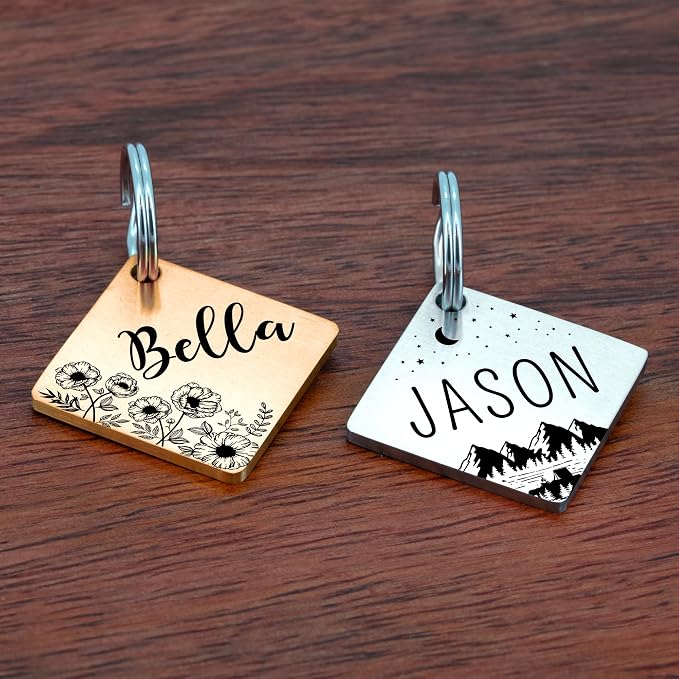 Ultra Joys Stainless Steel Pet ID Tag Dog Name Tags Personalized Front and Back - Image 2