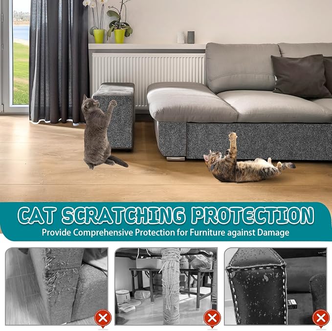 Climbing Cat Scratcher Mat Trimmable Cat Scratching Post Carpet 78.7'' x15.8'' - Image 5