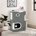 YITAHOME 2-Tier Cat House, Indoor Cat Cave Bed Playhouse, Cat Tunnels - Image 3