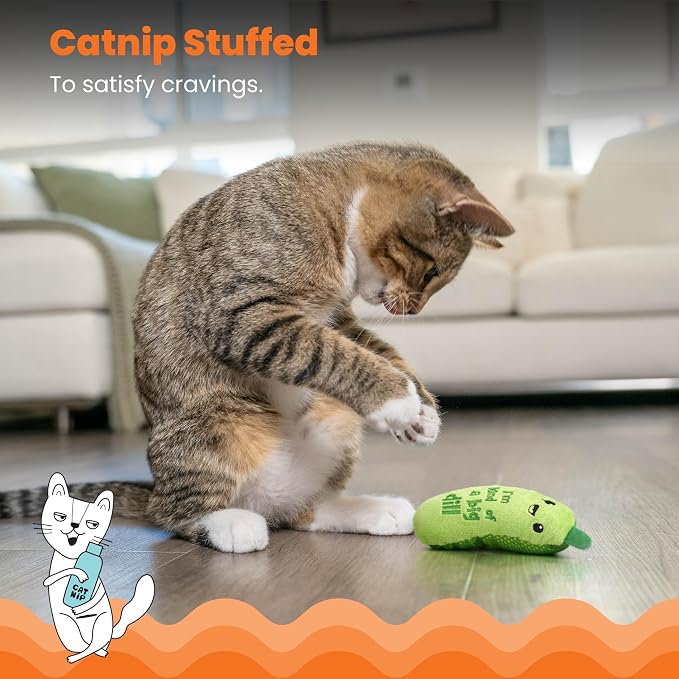 Catstages Crunchy Pickle Kicker Cat Toy – Plush Crinkle Toy - Image 5