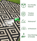 GENIMO Outdoor Rug 4'x6' Waterproof, Reversible Camping Mat, Plastic Straw Rugs - Image 5