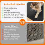 Extra Large Cat Litter Mat, 30x22 Inches Honeycomb Double Layer Cat Litter - Image 3