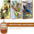 VILLCASE Round Bird Cage for Small Birds, 9.8" X 17.6 “ Plastic Travel Carrier - Image 8