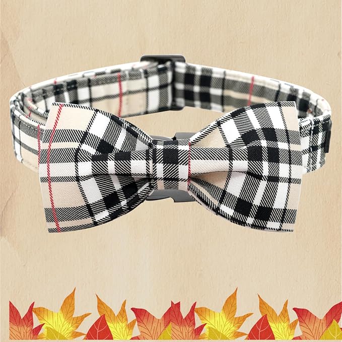 Dog Collar- Plaid Pet Collar Cute Pet Bow Soft Girl or Boy Dog Collars - Image 3
