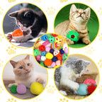 Kitten Toys, Cat Mouse Toy, Kitten Sparkle Crinkle Balls Furry Soft Pom Pom - Image 6