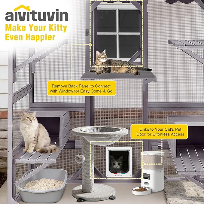 Aivituvin Cat House Outdoor Catio Kitty Enclosure - Image 2