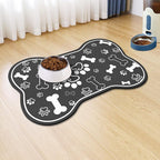 Dog Cat Food Mat, Rapid AbsorbentPet Feeding Mat, Bone Shaped Dog Placemat by VoanosHome