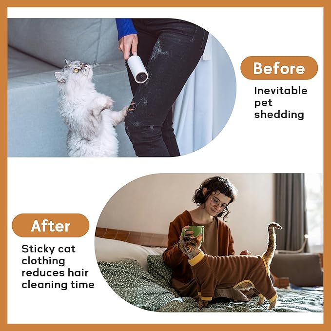 PUMYPOREITY Cat Recovery Suit, Stops Wound Licking After Surgery, Sticky Hair - Image 3