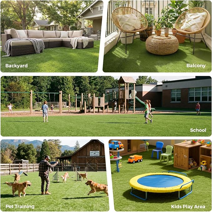 Artificial Grass Rug Indoor Outdoor, 5 x 6FT Faux Grass Turf - Image 9
