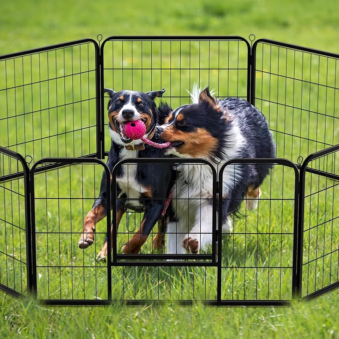 NEWBULIG Dog Playpen 8 Panels 32" Height Foldable Heavy Duty Metal Dog Exercise - Image 7