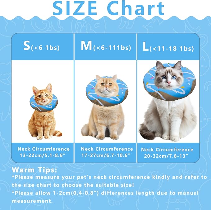Cat Cone Collar Soft, Adjustable Cat Recovery Collar Kitten Cones to Stop - Image 2