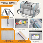 Soft-Sided Cat Carrier for Pets Up to 15lbs, Airline Approved Under-Seat Travel - Image 4