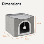 Amazon Basics Cat House 1 Story, Foldable Cat Condo - Image 5
