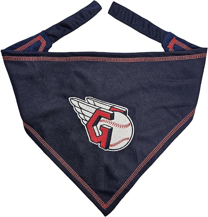Pets First MLB Cleveland Guardians TIE Bandana, Large/X-Large. Dog Bandana by PETSFIRST