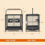 Yaheetech 25.5'' Wrought Iron Bird Travel Carrier Cage Parrot Cage - Image 3