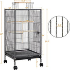 Yaheetech 40 Inch Wrought Iron Bird Cage Open-Top Parrot Cage - Image 3