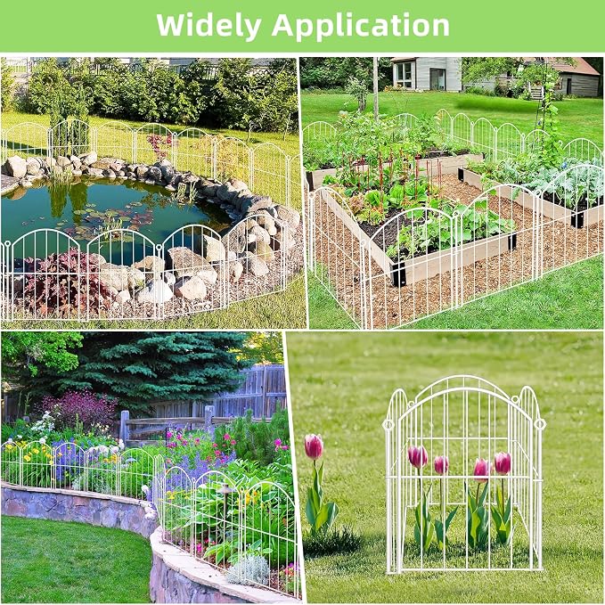 Decorative Garden Fence 17in x30ft, 30 Pack Rustproof Metal No Dig Fence Animal - Image 5