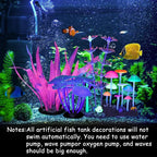 Lpraer 4 Pack Glow Aquarium Decorations Branch Coral Reef Mushroom Seaweed - Image 3