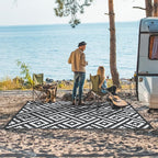 GENIMO 5x8 Outdoor Rug Waterproof, Reversible Mats, Outdoor Area Rug, Plastic - Image 2