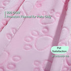 Pink Cat Blanket for Kitten Beds, Flannel Pink Stuff Cute Paw Print, 24 * 32 - Image 2