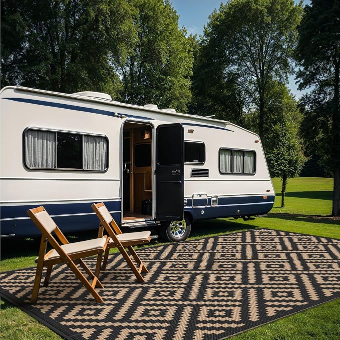 GENIMO Outdoor Rug for Patio Clearance, Reversible Plastic Straw Rugs for RV - Image 3