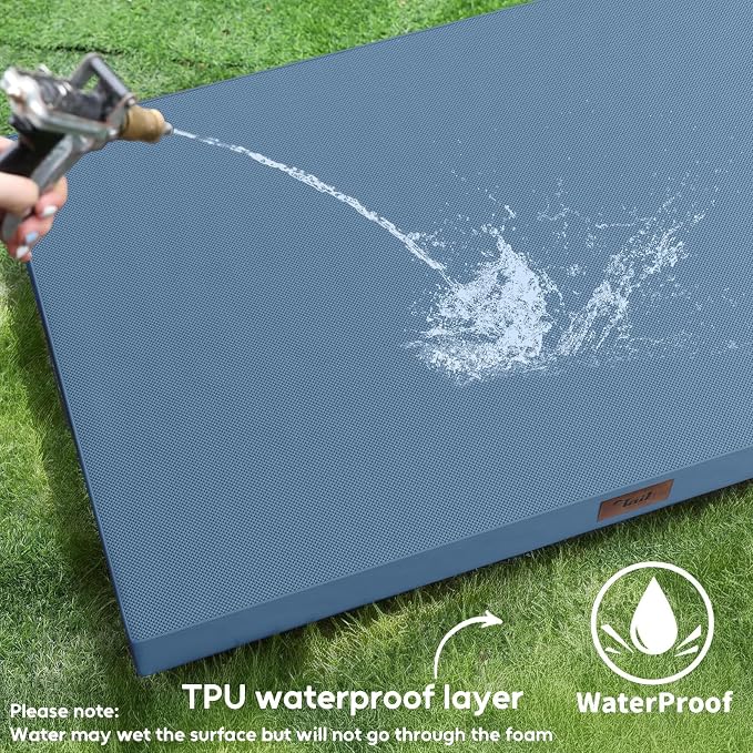 Outdoor Large Washable Dog Bed, Orthopedic Egg Crate Foam Dog Crate Mat - Image 4