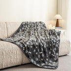 Dog Blanket Paw Bone Pattern 1 Pack 2 Super Soft Warm Flannel Sofa Cover Car - Image 2