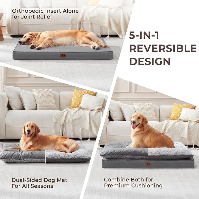 2-Pack Waterproof Dog Bed Medium Size Dogs, Plush Cushion & Orthopedic - Image 2