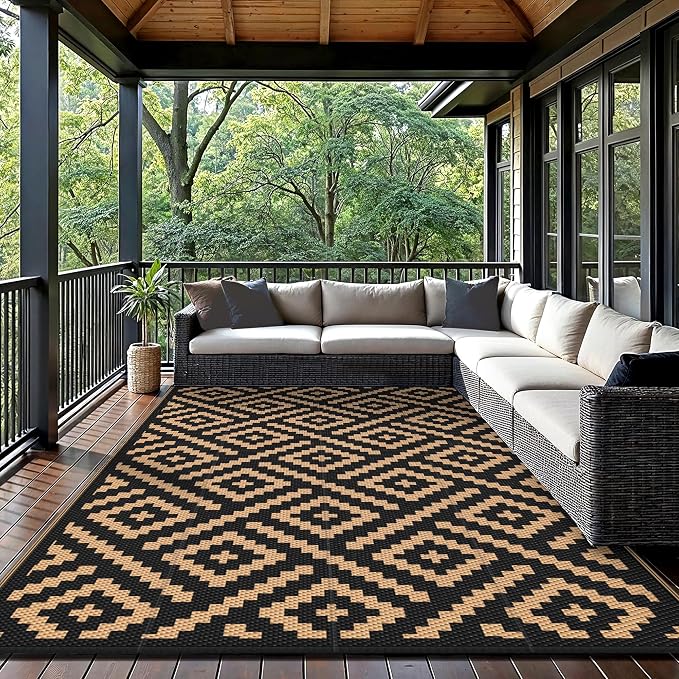GENIMO Outdoor Rugs 8x10 Waterproof, Reversible Mats, Area Plastic Straw Rug - Image 7