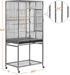 Yaheetech 54-inch Wrought Iron Standing Large Parrot Parakeet Flight Bird Cage - Image 3