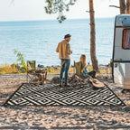 GENIMO Outdoor Rugs 8x10 Waterproof, Reversible Mats, Area Plastic Straw Rug - Image 2