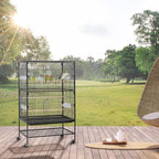 Topeakmart Wrought Iron Large Flight Parrot Bird Cage - Image 2