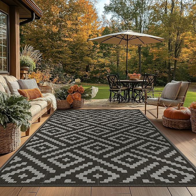 GENIMO Outdoor Rugs 8x10 Waterproof, Reversible Mats, Area Plastic Straw Rug - Image 8