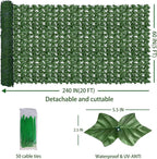 Artificial Fence Privacy Screen: 5FT x 20FT UV-Anti Faux Greenery Backdrop Ivy - Image 2