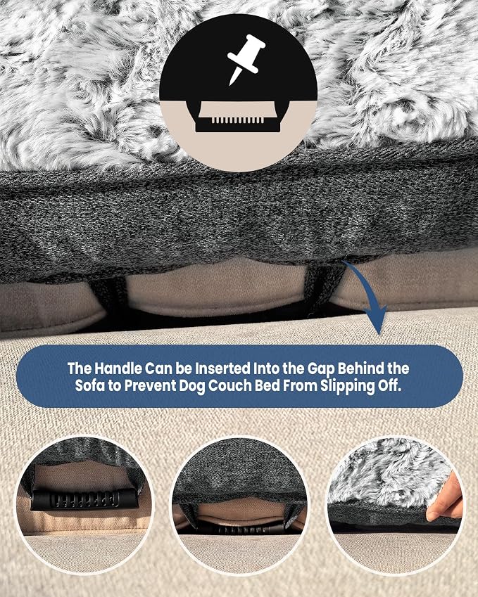 Calming Medium Dog Bed for Couch, 35 x 31 inch Removable Couch Cover for Dogs - Image 4